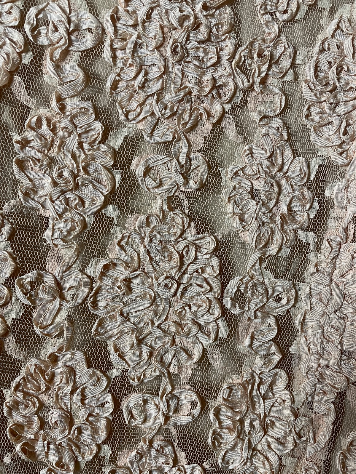 Vintage 50s Leonards Lace Jacket Top Set Small Pink Ribbon Pearl Embroidery VTG