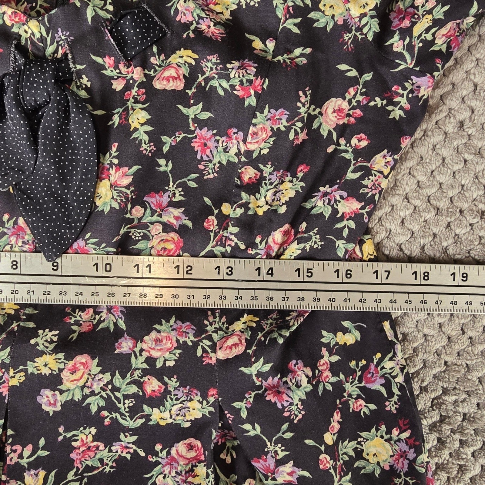 Vtg 90s EXPO Floral Rayon Jumpsuit Made in USA Dark Floral Whimsigoth Size 14