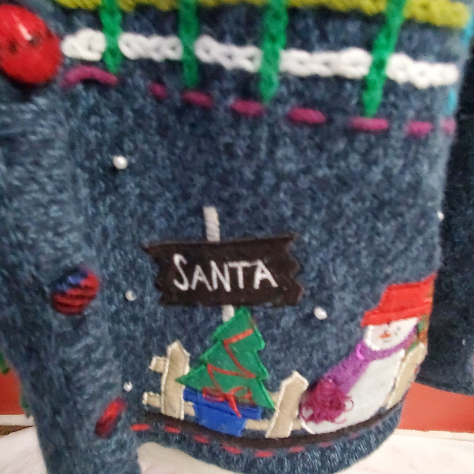 VTG Designer Original Studios Segue Joy Embroidered Christmas Sweater