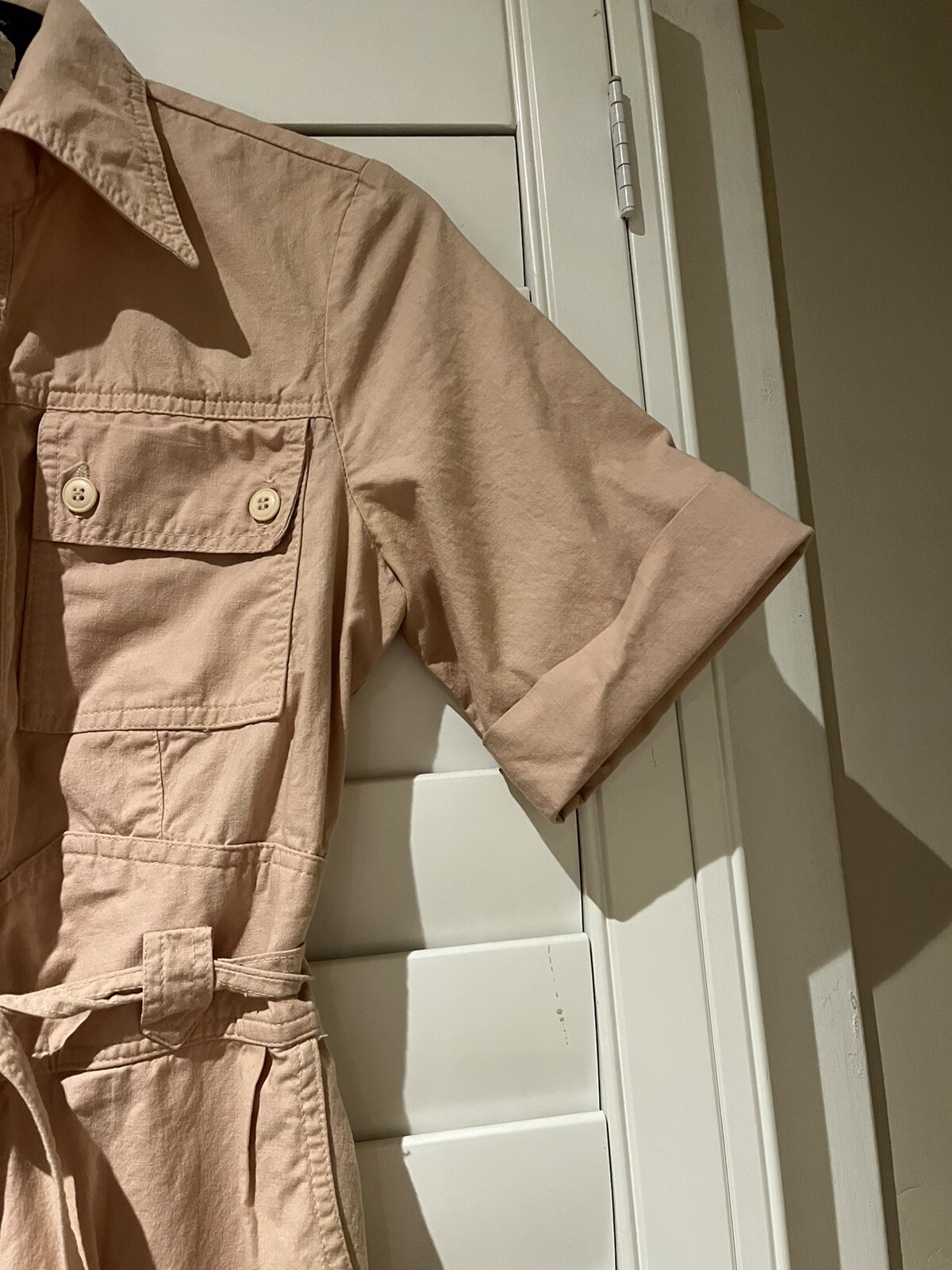 Vintage Foxy Lady San Francisco Tan Aviator Jumpsuit- Size 11/12 (XS)