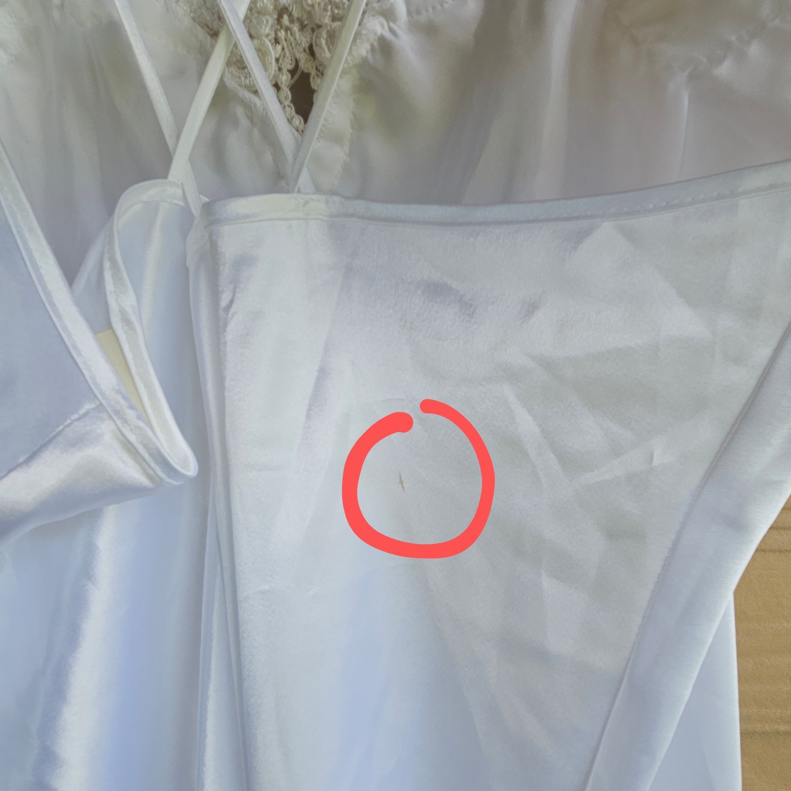 Vintage Intimo Amore White Beaded Satin Bridal Nightgown Sz XL & Sheer Robe Sz L