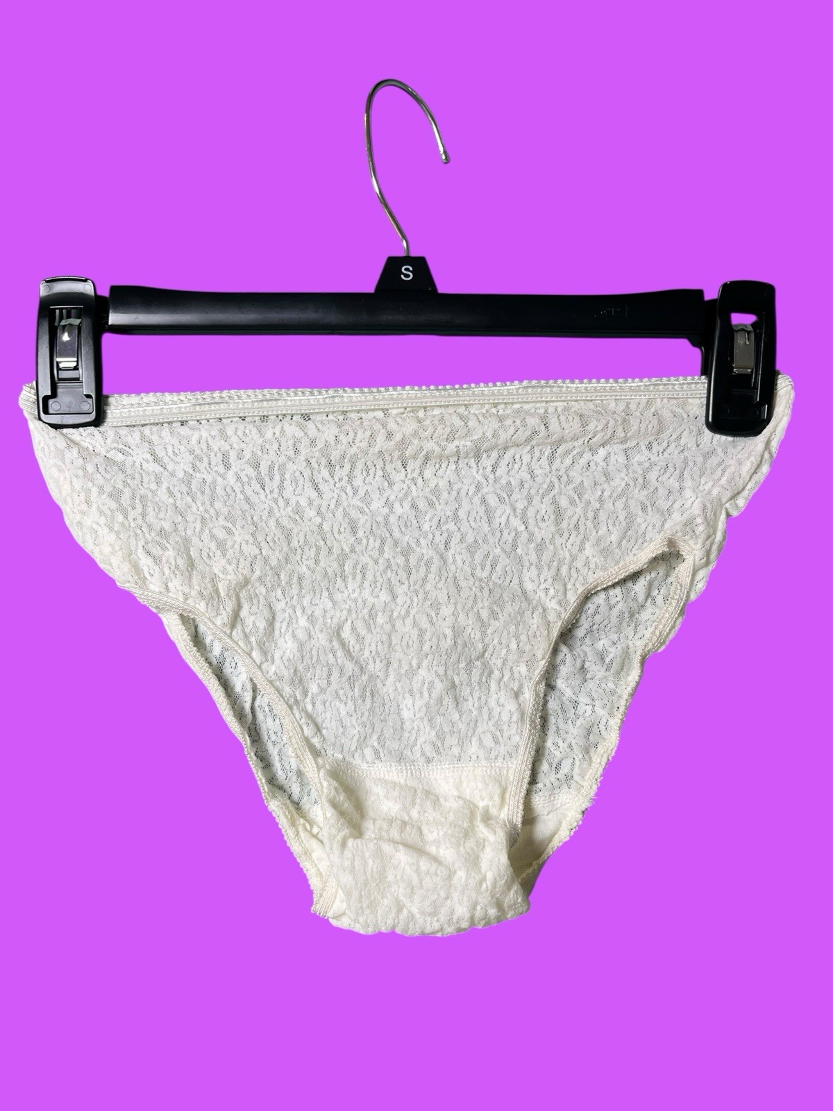 Vintage Florine Paris Lingerie White Lace High Waist Stretch Panty 44/48 L NWOT
