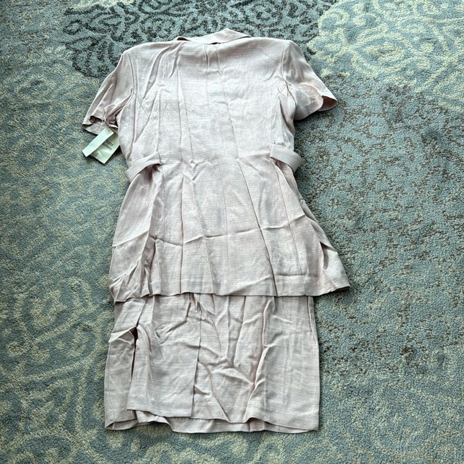 Vintage Allison-Che Blazer Dress Two Piece Set Pink 16