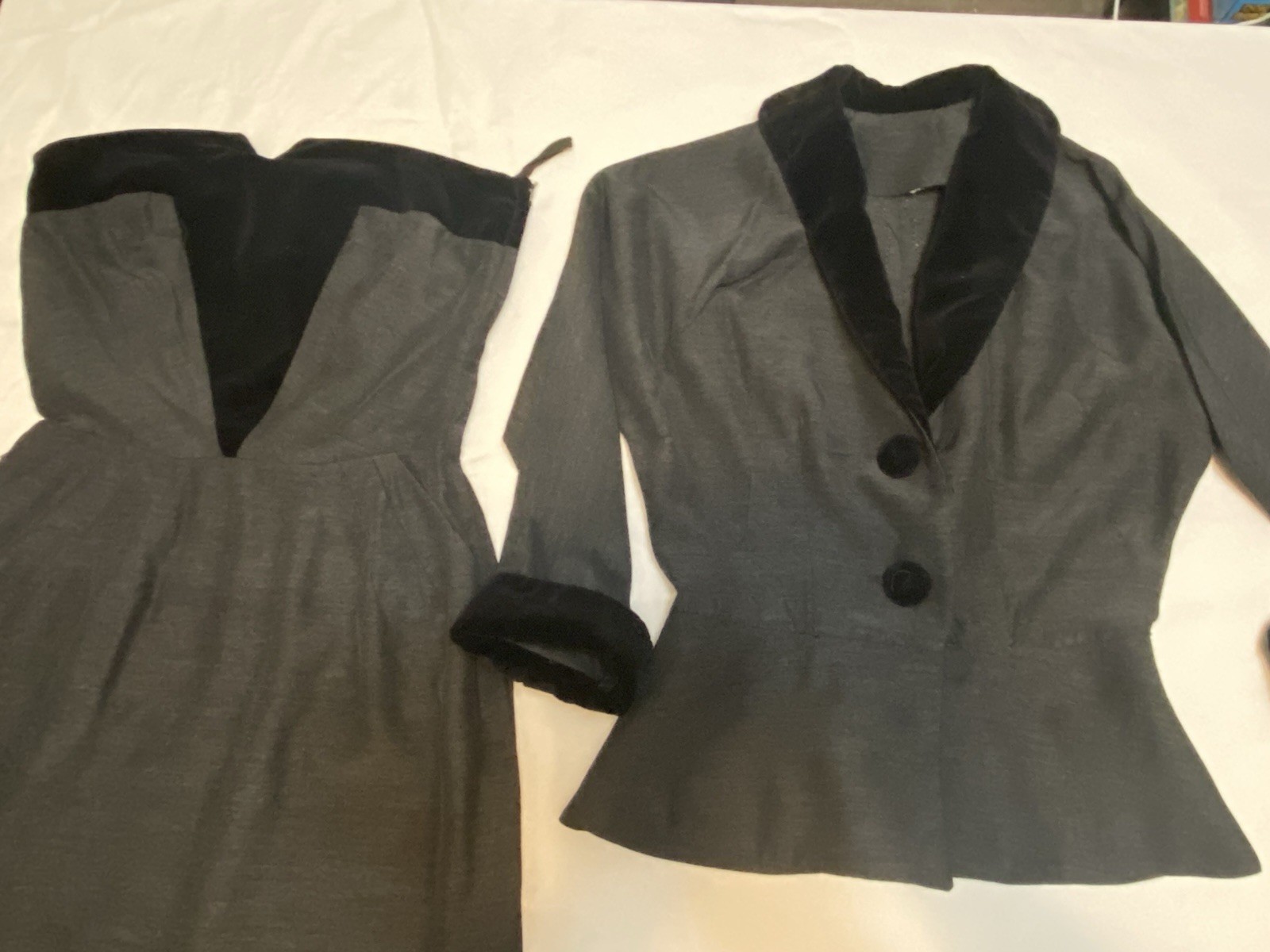 Vintage 1950’s Rare & Collectible Louis Musman Dress & Jacket Velvet & Taffeta
