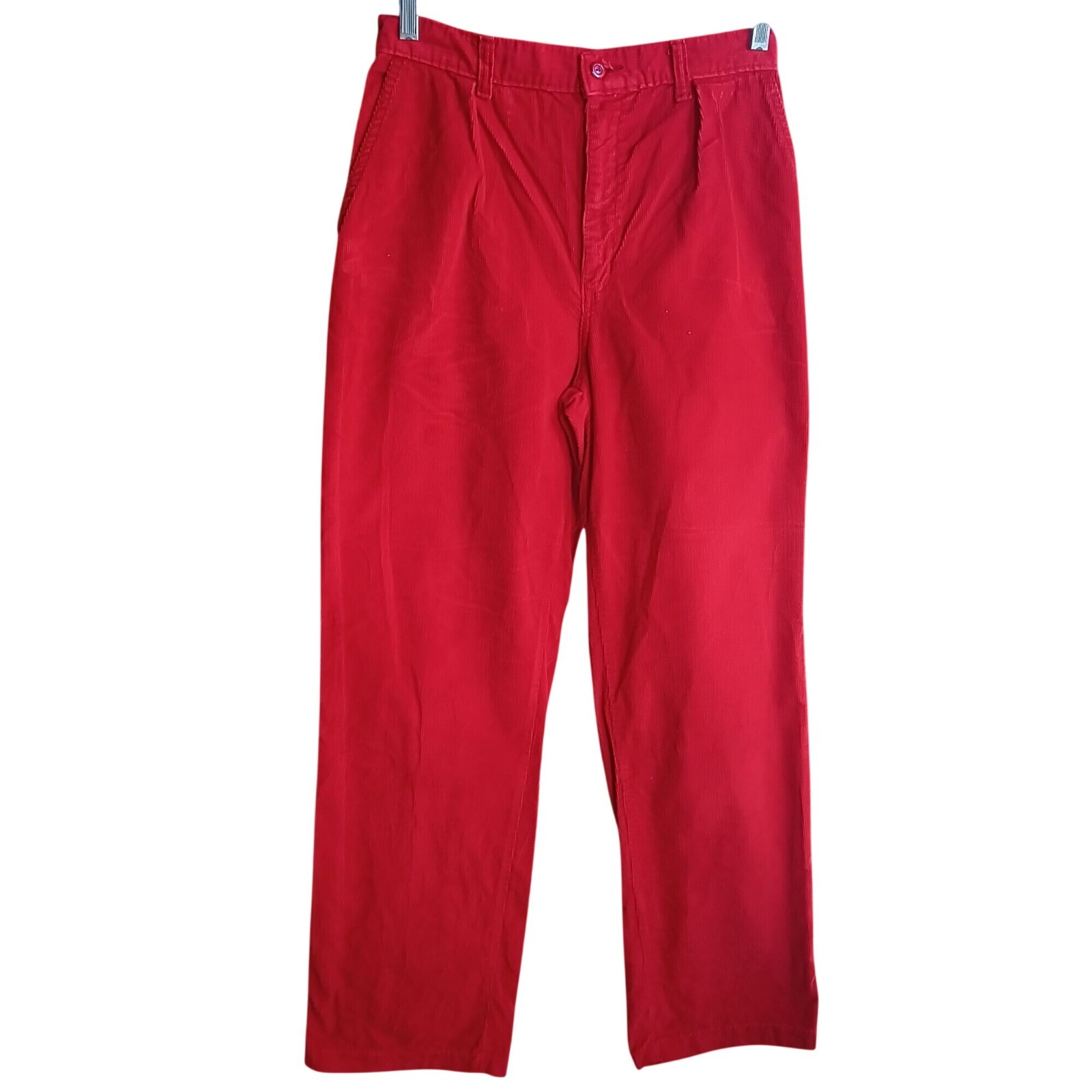 29×32 Corduroy Preppy Pants Vintage 80’s Britannia Cherry Red High Waist