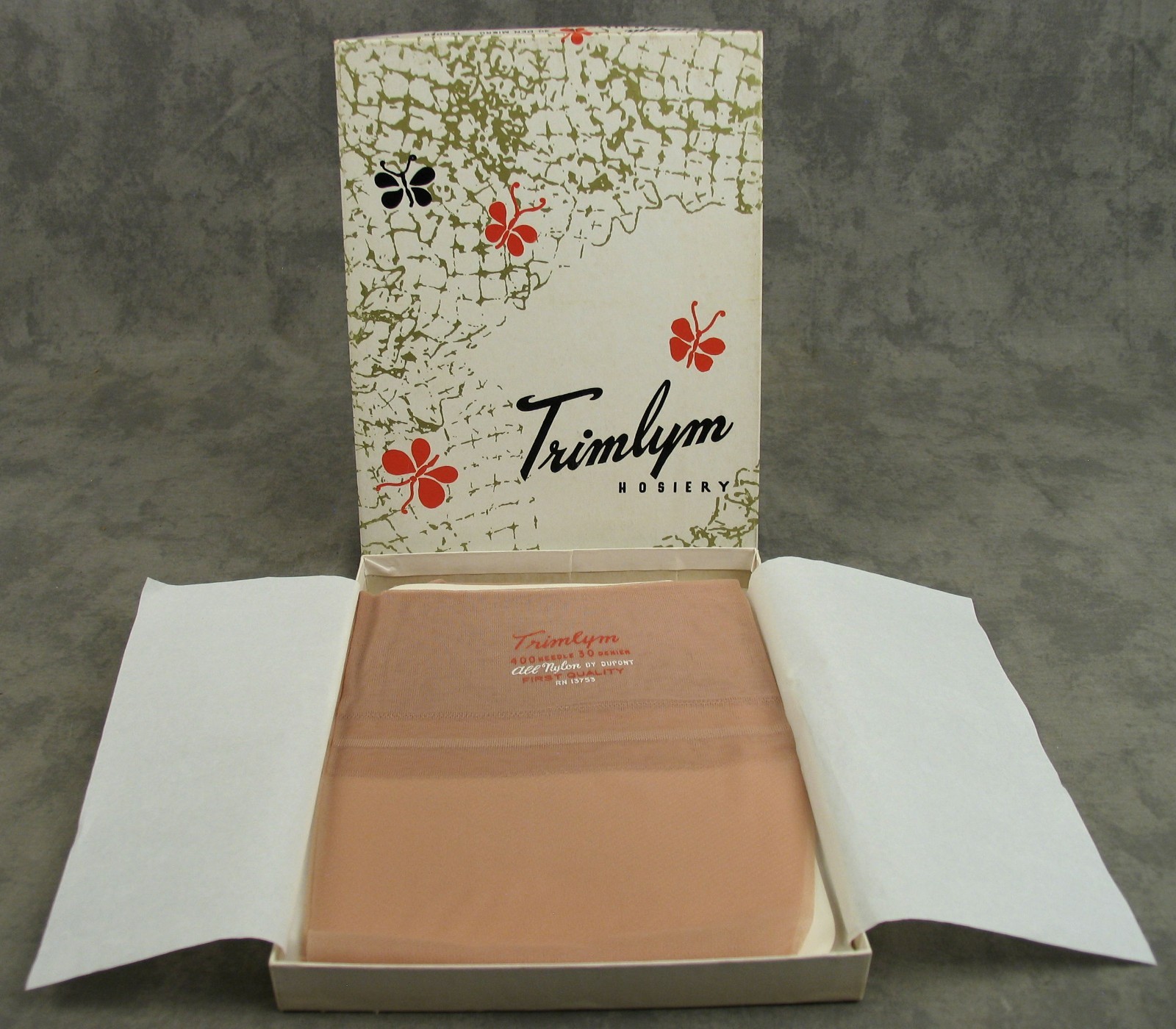 VTG Trimlym HANES 30 Denier Stockings BOX OF 3 Size 9 Tender Sheer RN 15753 NOS