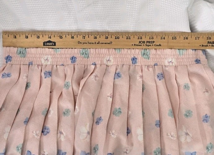 Vintage TanJay Floral Midi Skirt Womens Pink Pleated Elastic Waist Cottagecore