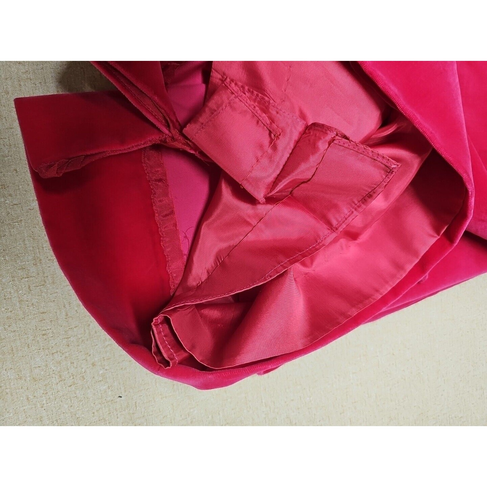 Vtg 50s Hot Pink Dress Mam’selle Betty Carol Small Velvet Lined Belted Rose