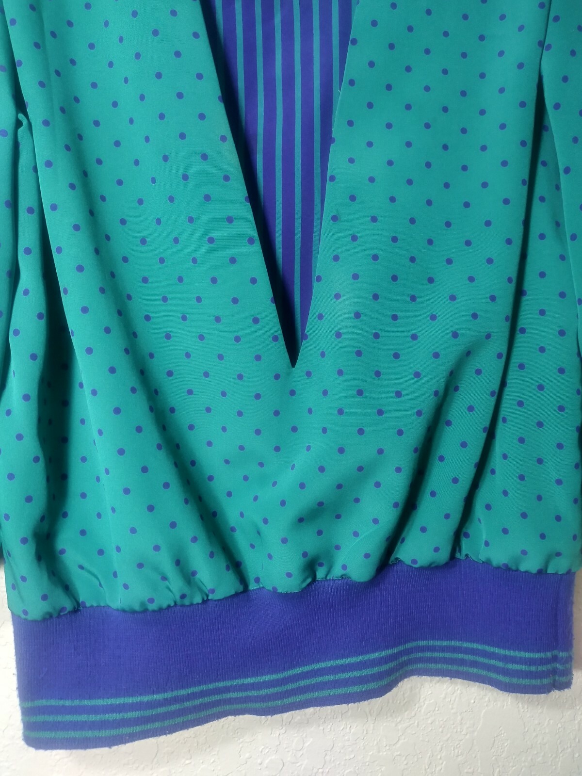 Evanna Vintage 80s Polka Dot Striped 2-Piece Office Set Made in USA 14 Petit