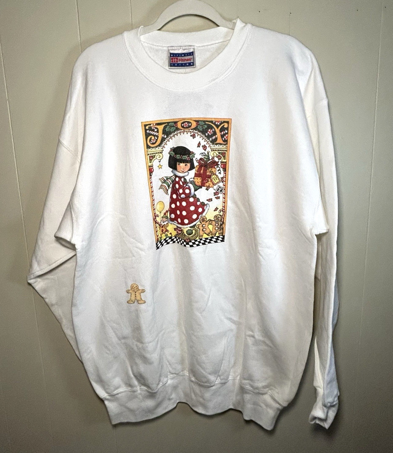 Vintage RARE NWT Mary Engelbreit Christmas Sweatshirt Sz Large See Description