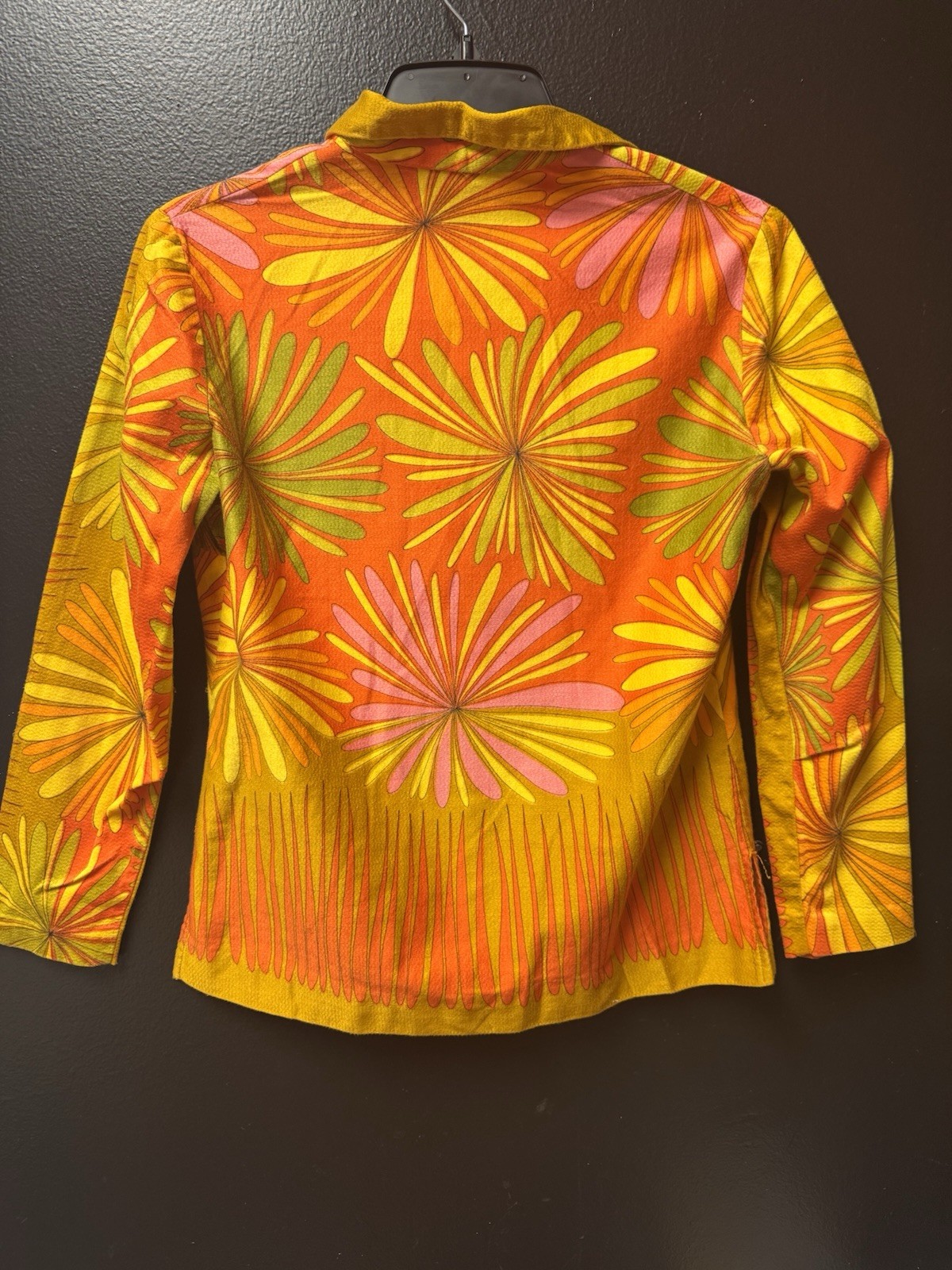 Vintage 1960s Alex Coleman Button Down Psychedelic Shirt Measurements In Photos!