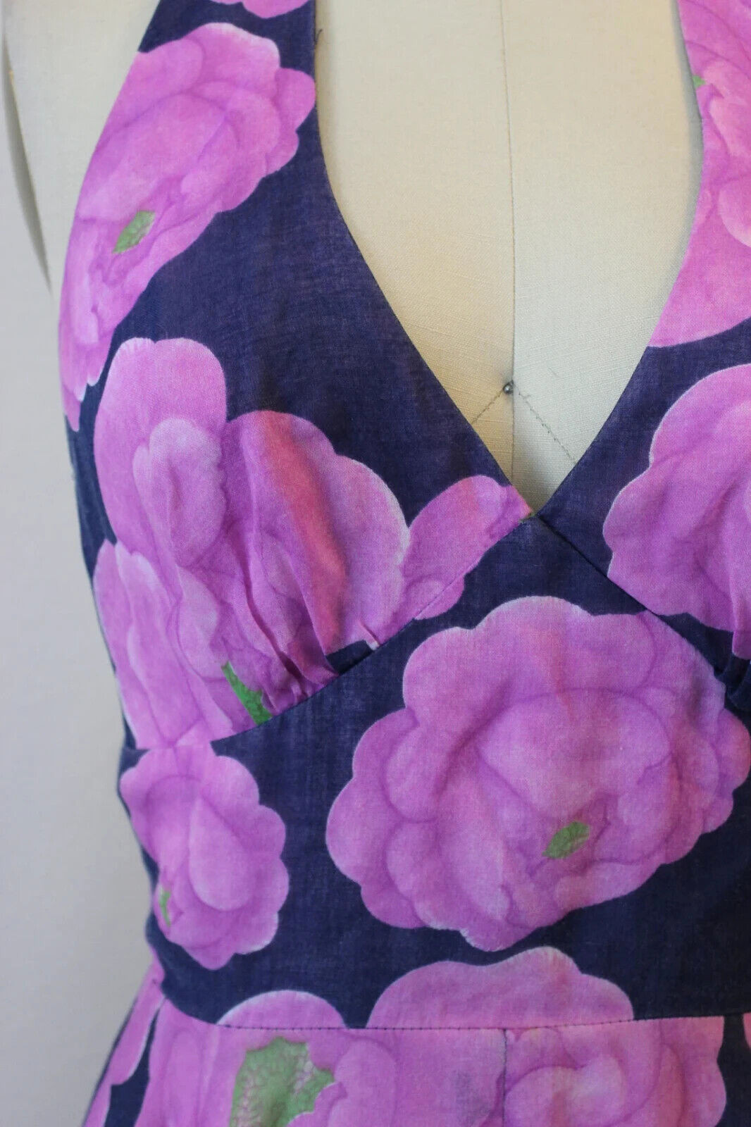VTG 70’s floral voile halter dress full sweep skirt and matching jacket