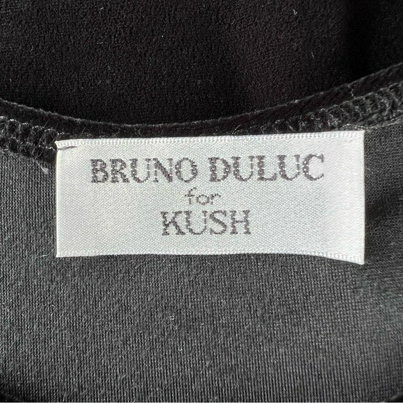 VTG Bruno Duluc Kush Black Velvet Scoop Neck Skater Dress Whimsigoth Witchy XL