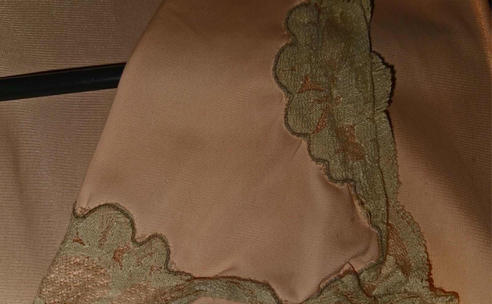 Vintage Nylon Long Nightgown Lingerie Peachy Orange Sissy 46″B 53″ L