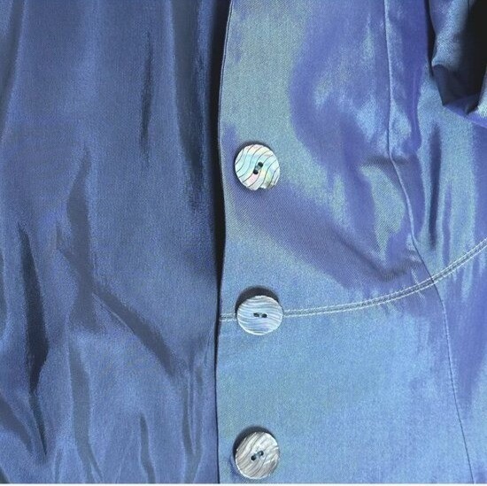 Vintage TRIXI SCHOBER Cobalt Blue Silk Blend Power Suit Skirt Set Germany S 8
