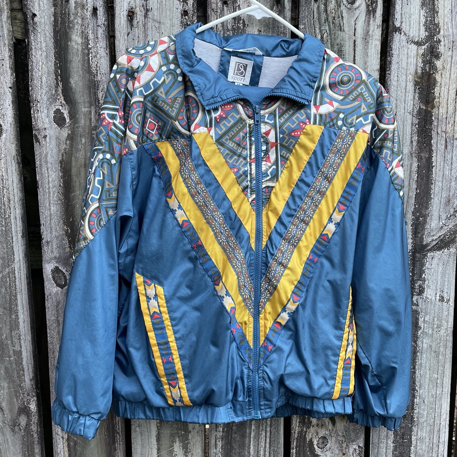 VTG 90s Windbreaker Jacket & Pants Teal Multi Color Trim Size Woman’s M