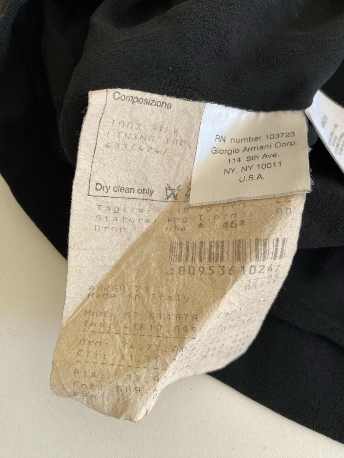 Vintage Georgio Armani 44 Strapless Dress Boned Black Sexy Mini