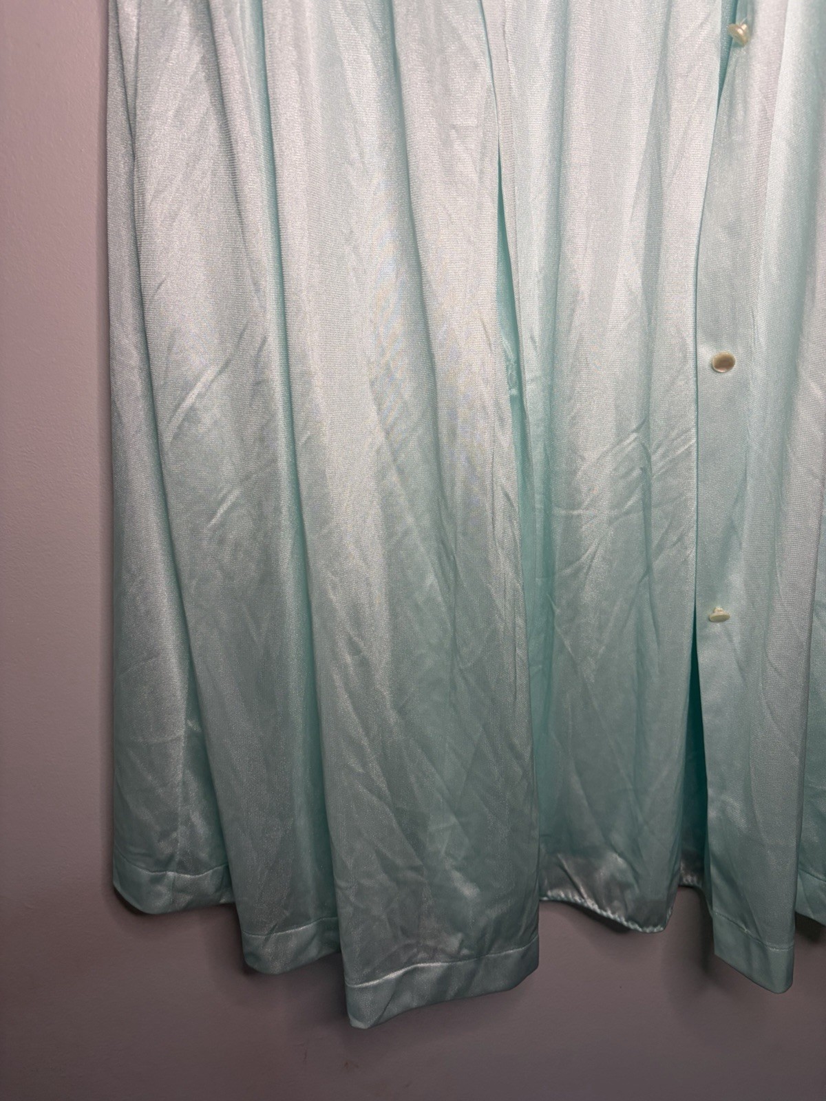 Vintage Lorraine Peignoir Set Nightgown Pale Blue Floral And Lace Detail NWT L