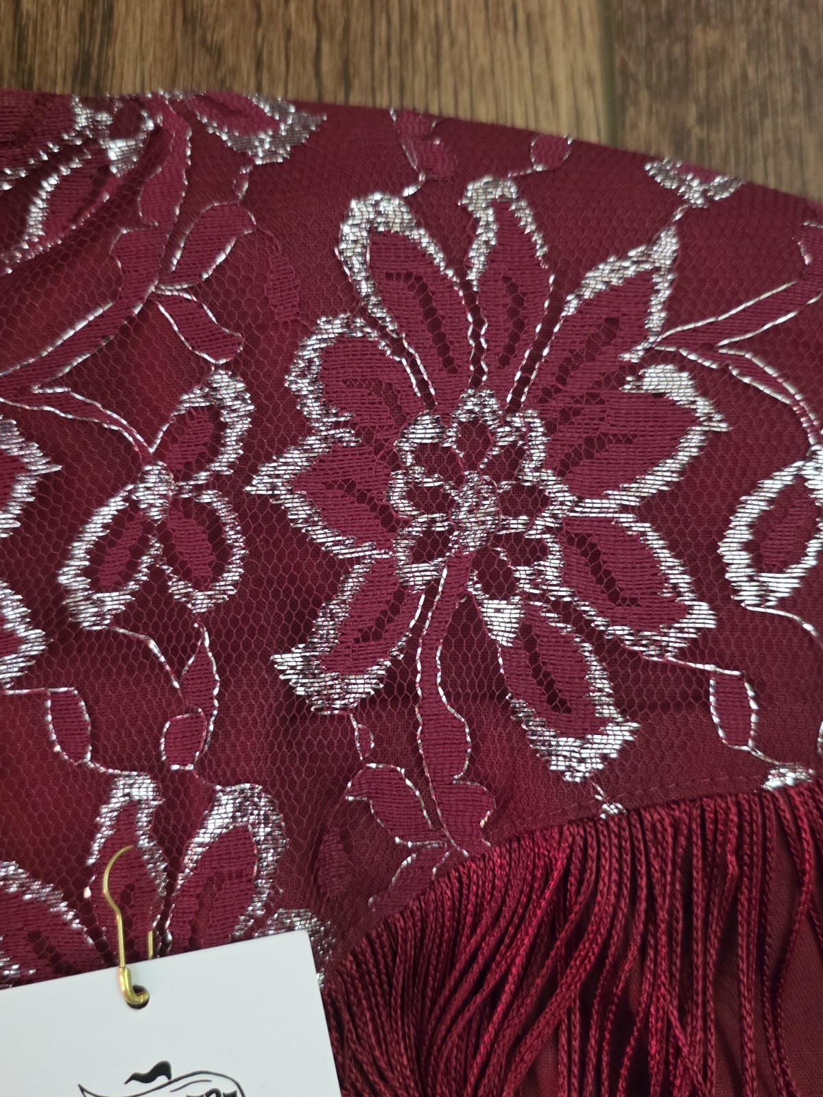 Vintage Lilia Smitty Blouse L Burgundy Cowgirl Rodeo NWT Embroidered Fringed