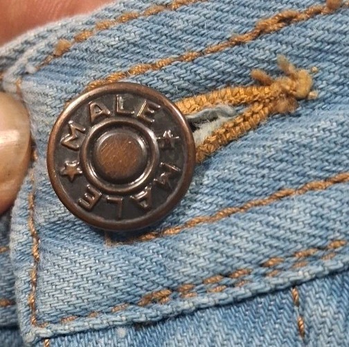 Vintage 70s Women’s „Male” Brand Jeans Bell bottom Flare Denim Size 24 X 32