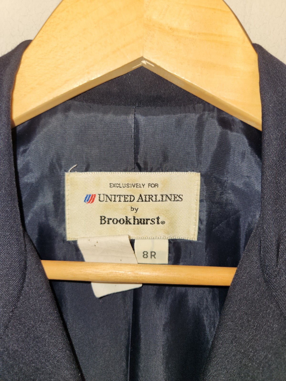 VTG United Airlines By Brookhurst Stewardess Flight Attendant Uniform Dress 8R