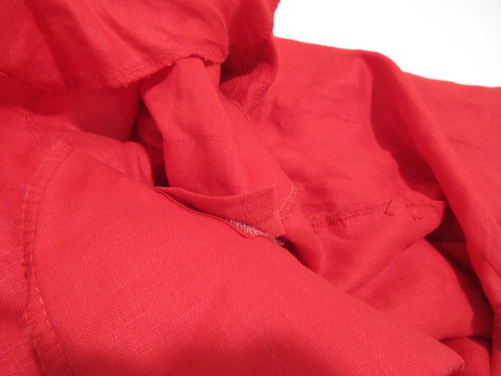 Sz 8 M VINTAGE 90s I B Diffusion Tribal Embroidered Red Linen Bomber Jacket Top