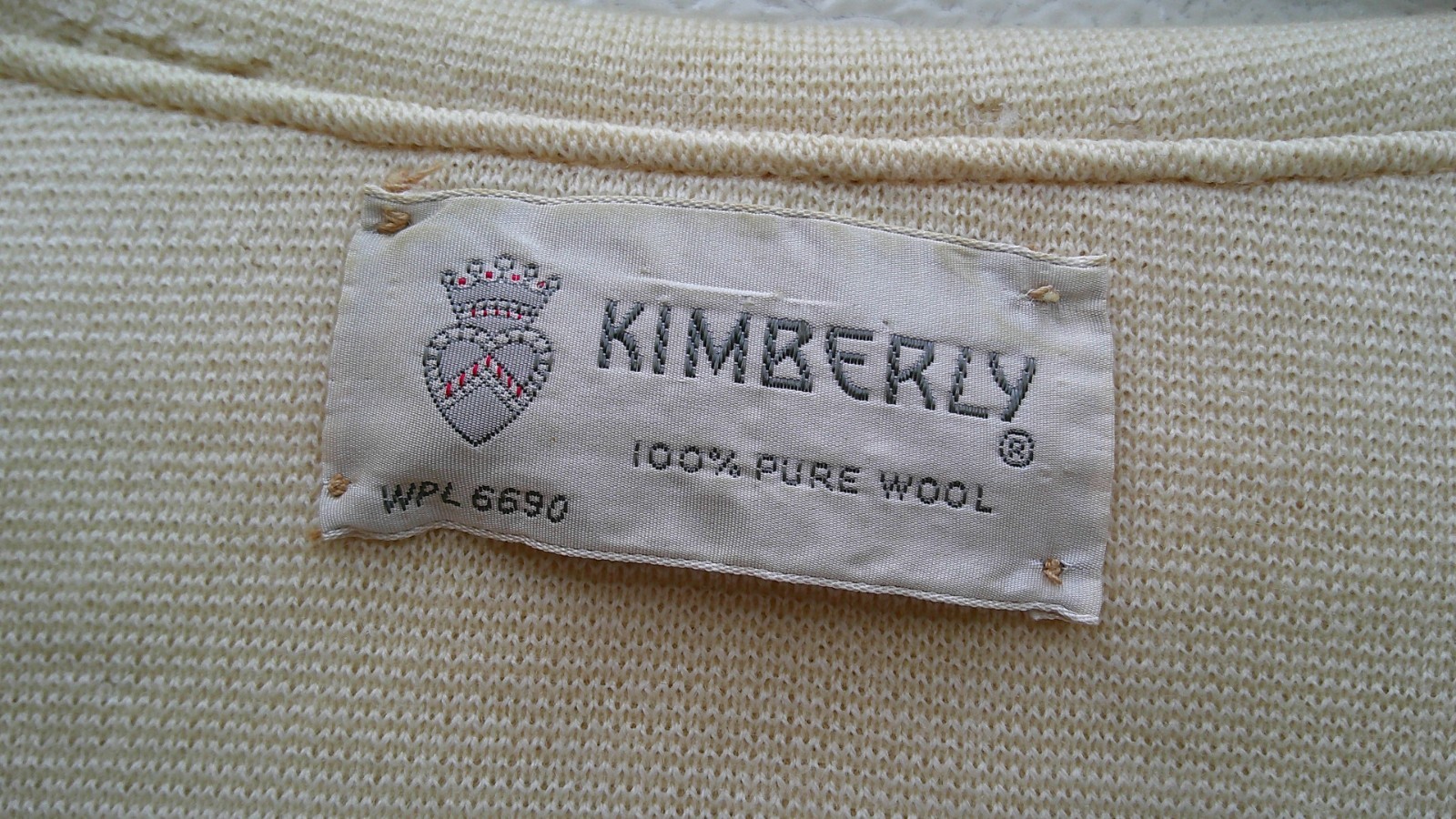 VTG Women Kimberly 100% Wool Floral Applique Open Front Sweater Jacket Damaged