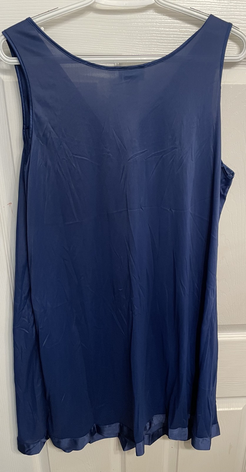 Vintage VANITY FAIR Nylon Short Nightgown 830-097 Size LARGE Dark NAVY BLUE