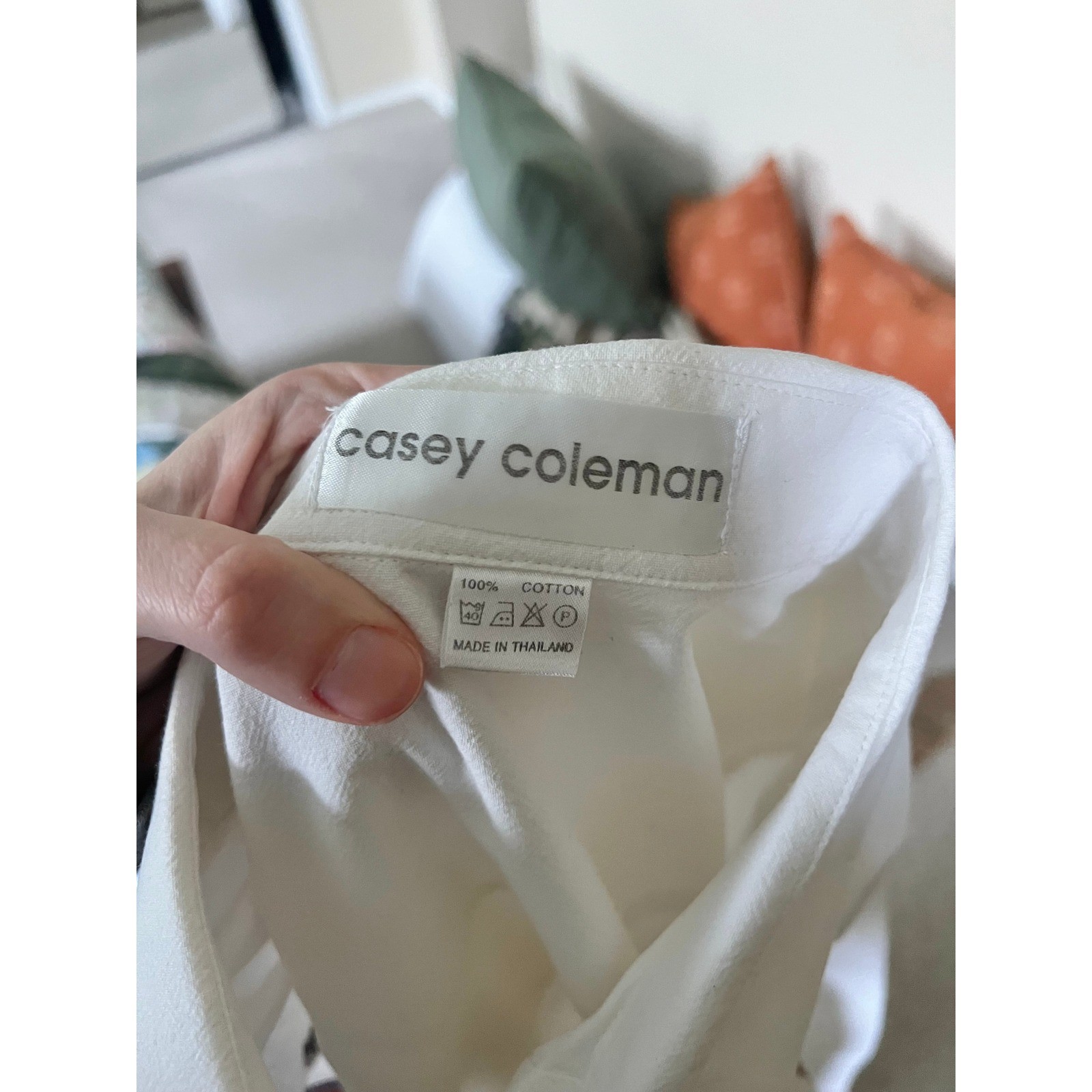 Vintage Casey Coleman Garden Theme Embroidered Button Down