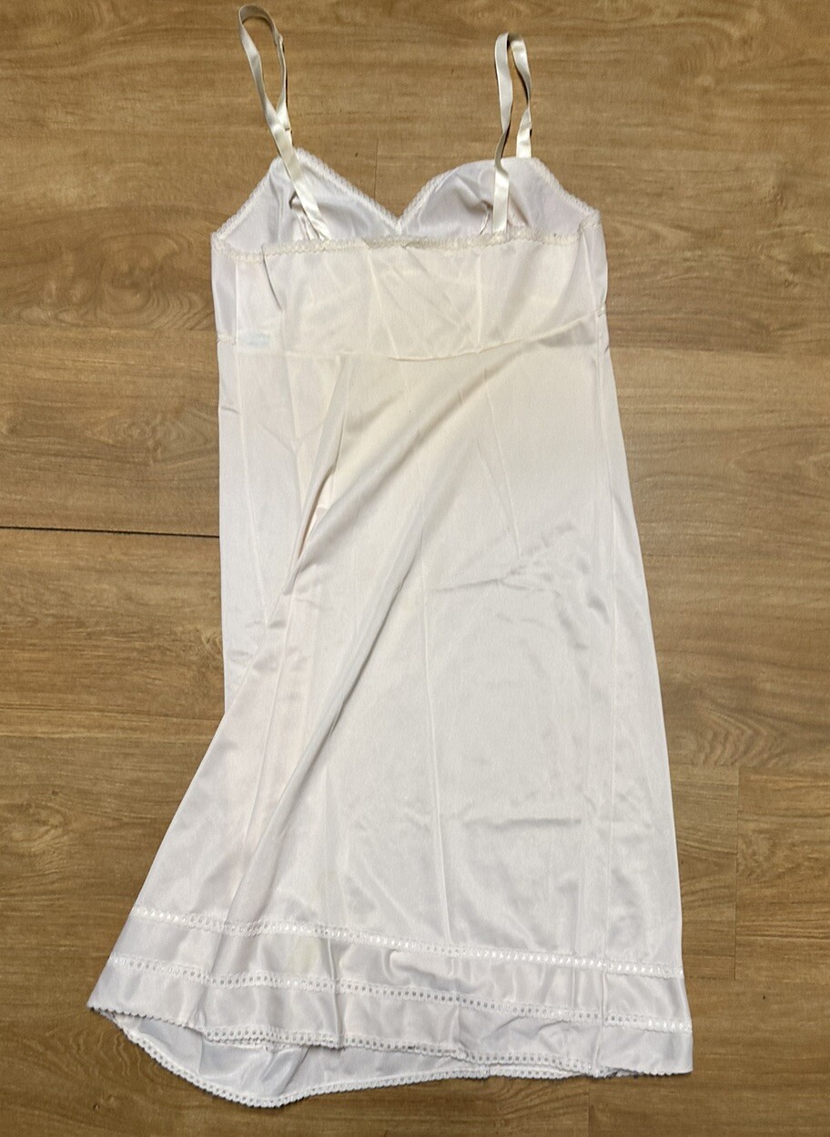 Lorraine Full Slip 34 T Silky Lace Vintage Nylon Modesty Lingerie