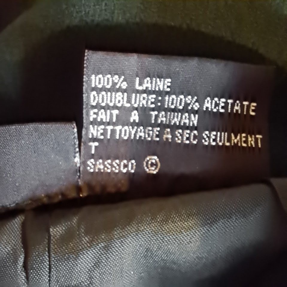 Sassco 16 Vintage 80s Forest Green 100% Wool Pencil Midi Skirt Back Vent Lined