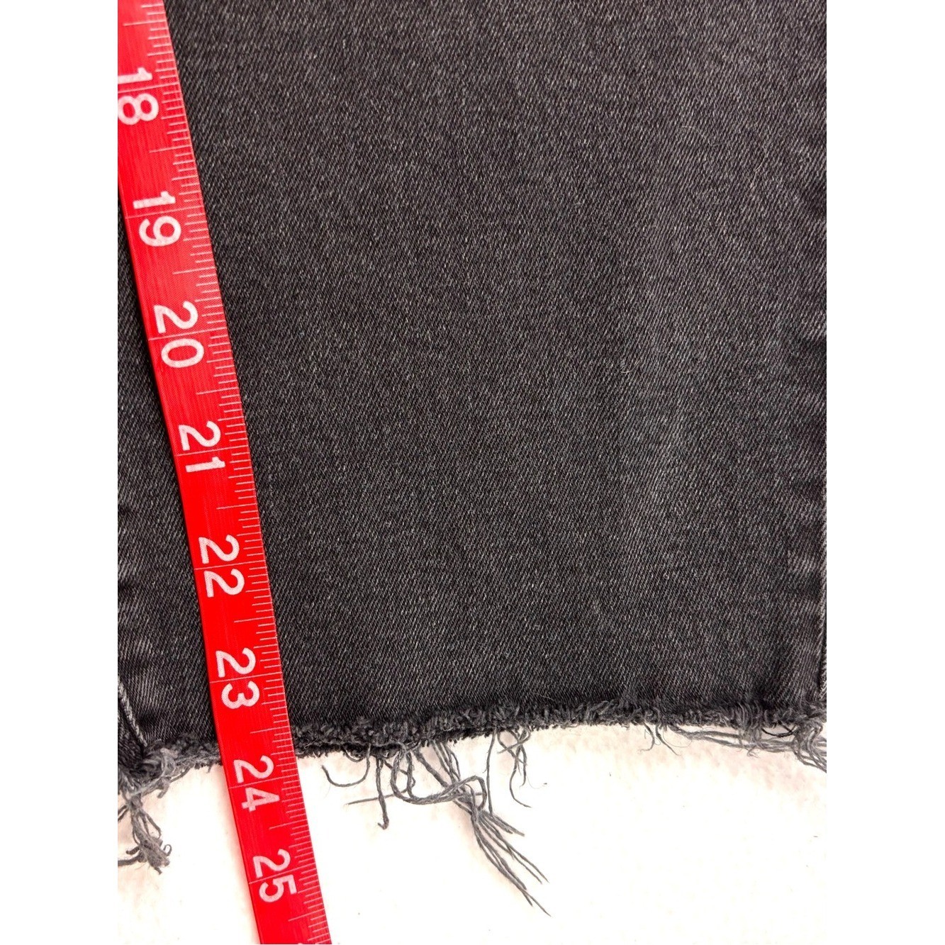Madewell The Perfect Vintage Jean Fade Black Charcoal Gray Distress Raw Hem (32)