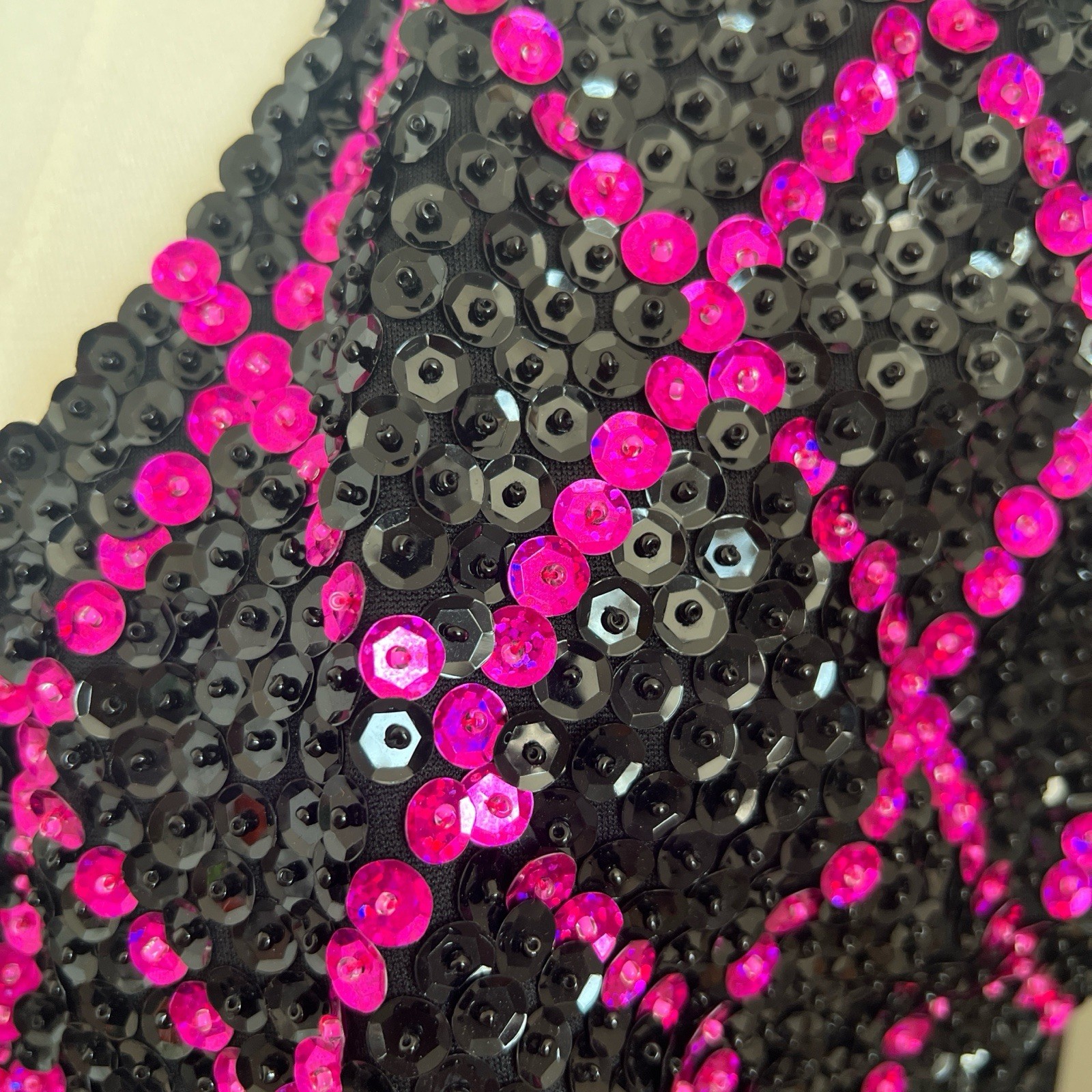 Vintage Hot Pink/Black Beaded/Sequined Vest Size XL from Glamorous Costume
