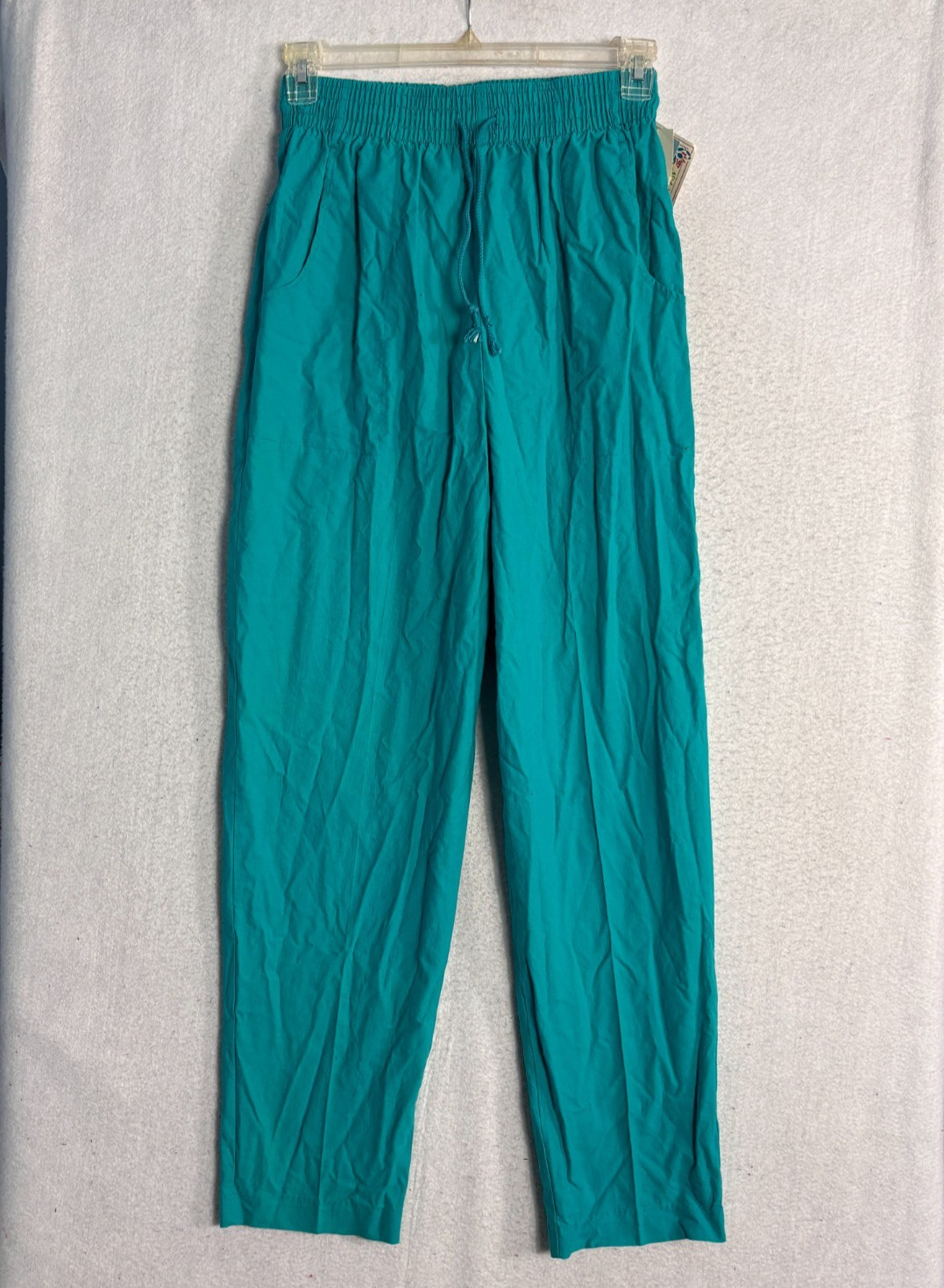VTG 80s 90s Palmetto’s teal green pleated Pull On pants M 27 x 29.5 NOS