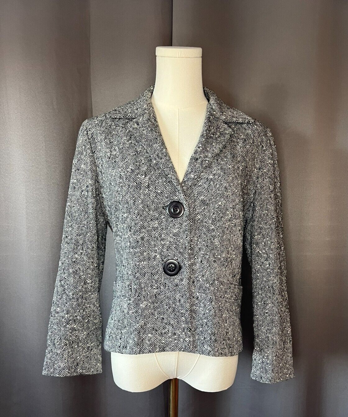 French Philippe Adec Vintage Women’s Fitted Crop Wool Blazer Beautiful Condition