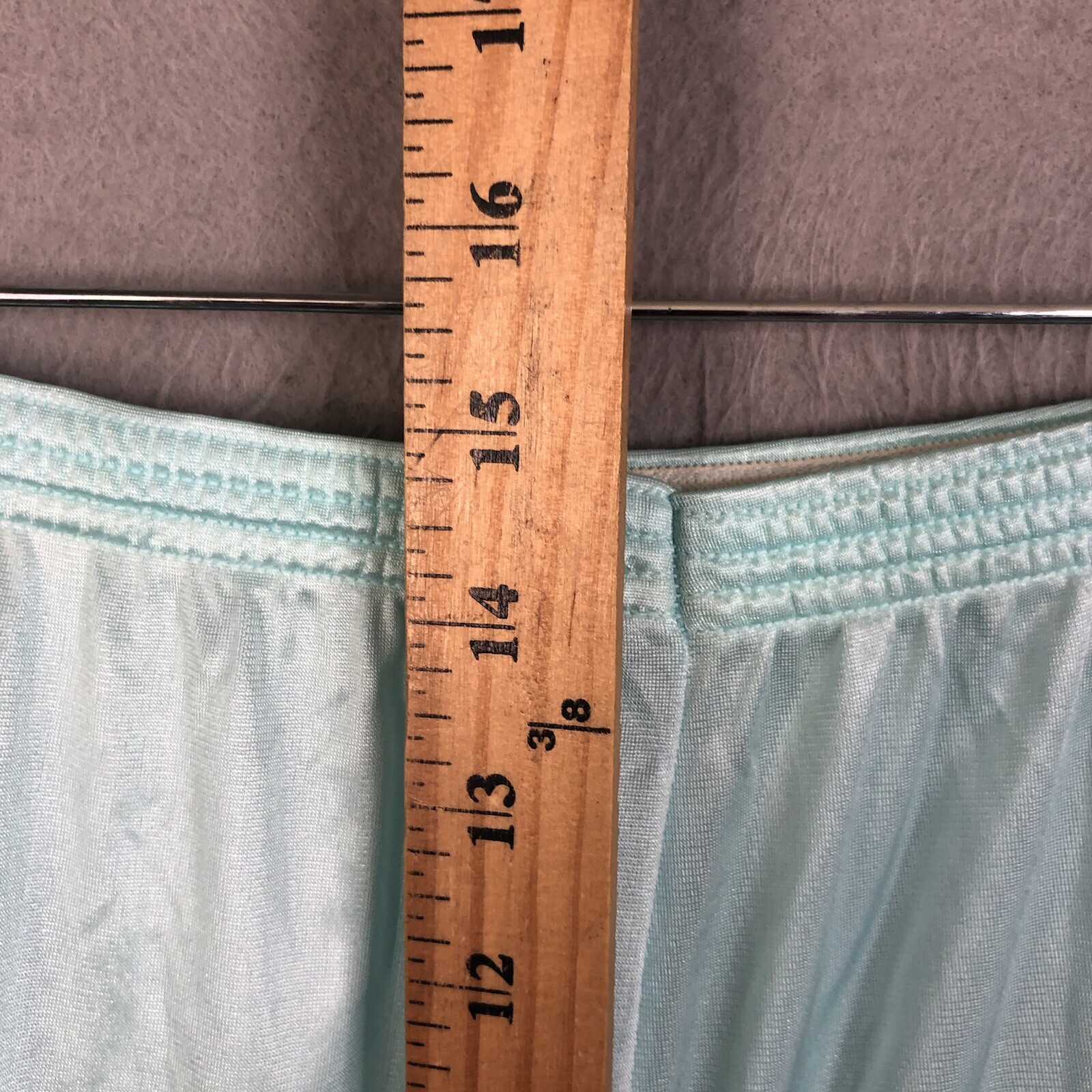 Vintage Coquette Pajamas Womens SMall Blue Nylon Silky Feminine Lace Trim Retro