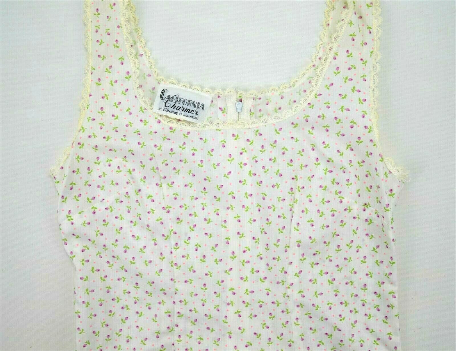 Vintage 1972 California Charmer Maxi Dress & Slip Boho Peasant Prairie Hippie XS