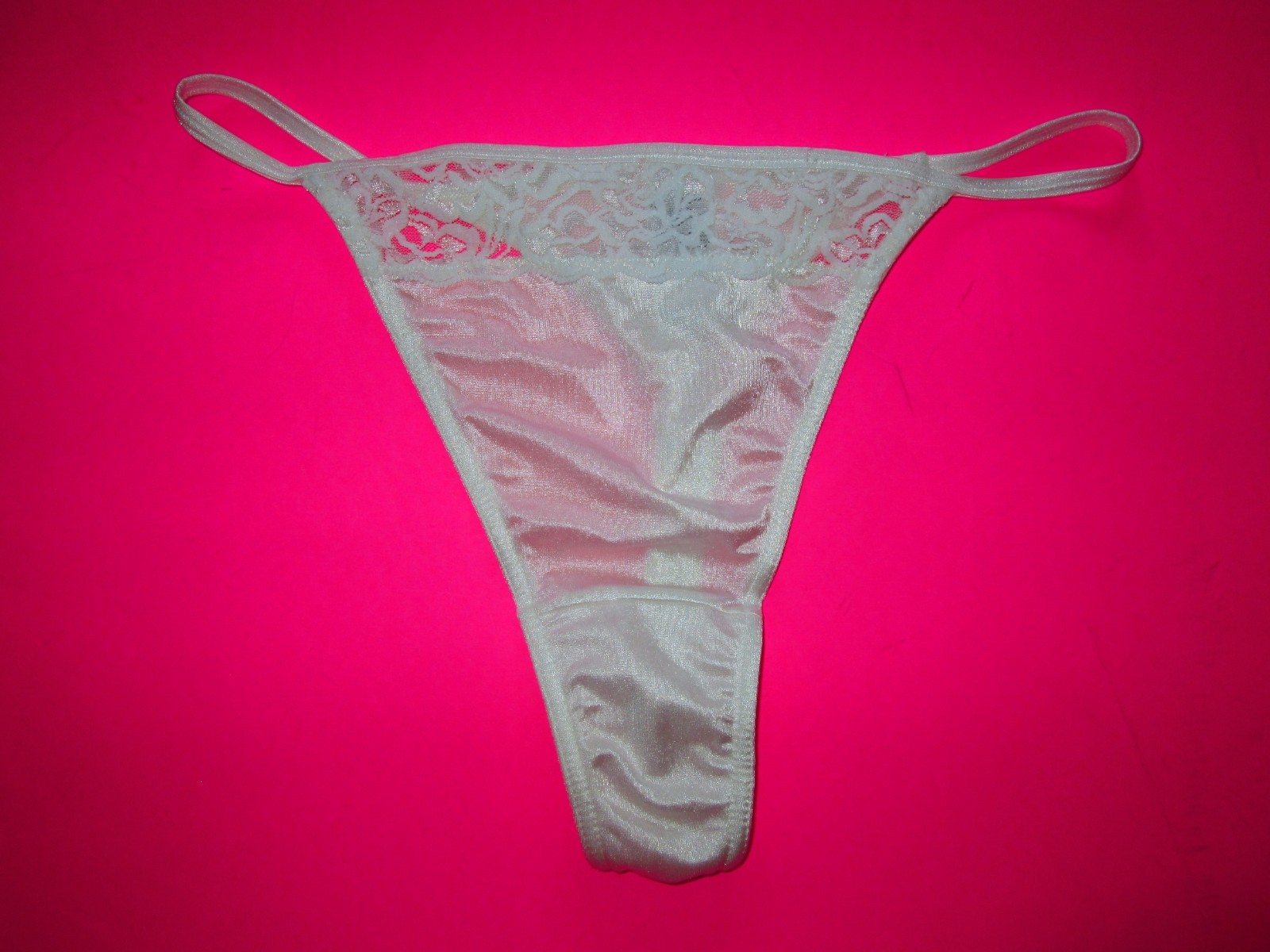 Vintage 1990’s NYLON SATIN G-String THONG Panties by VANITY FAIR XL 8/46 14/16