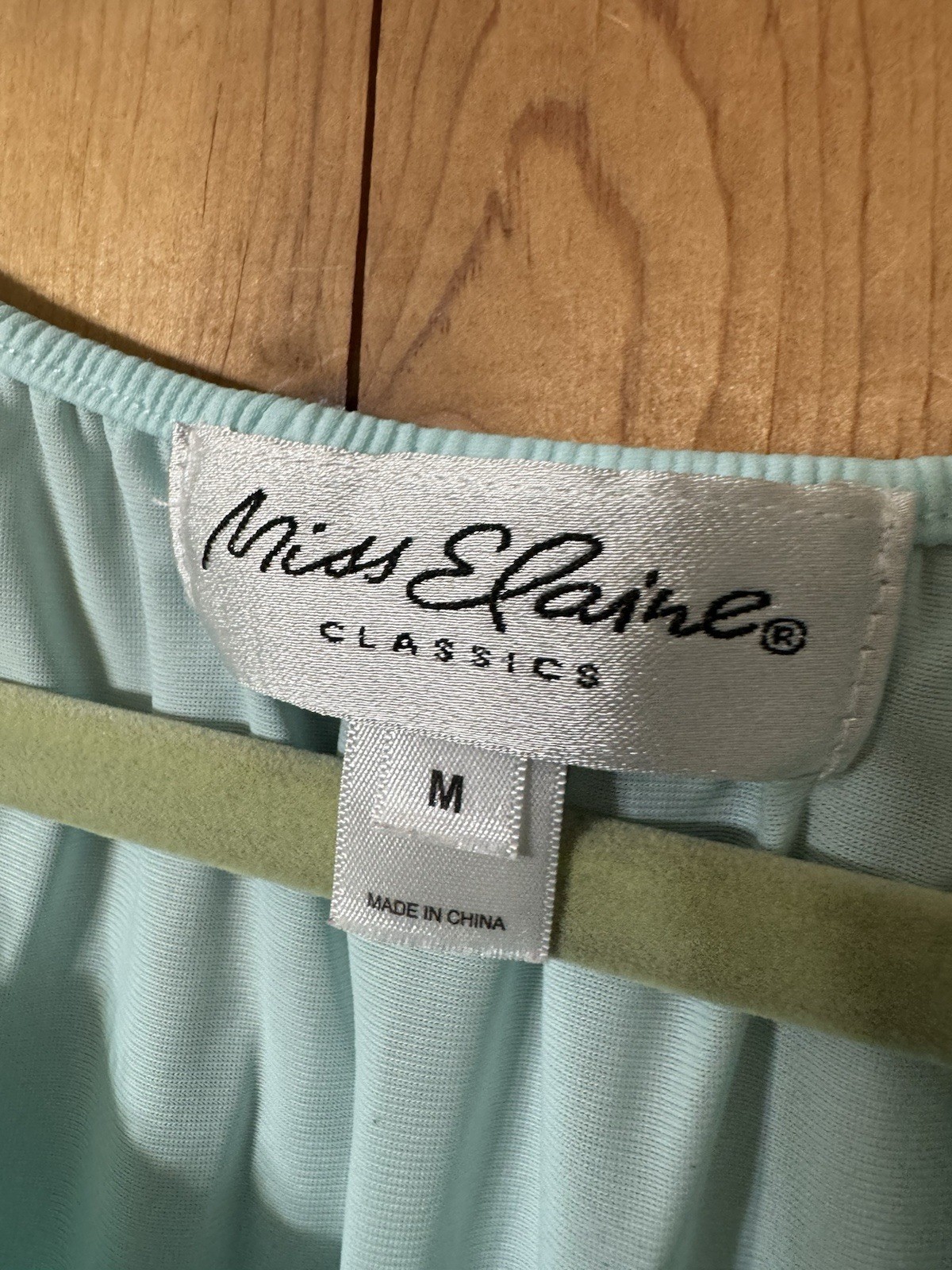 VTG Miss Elaine Sea-foam Green BUTTER SOFT Nylon Nightgown Women’s Medium NWOT