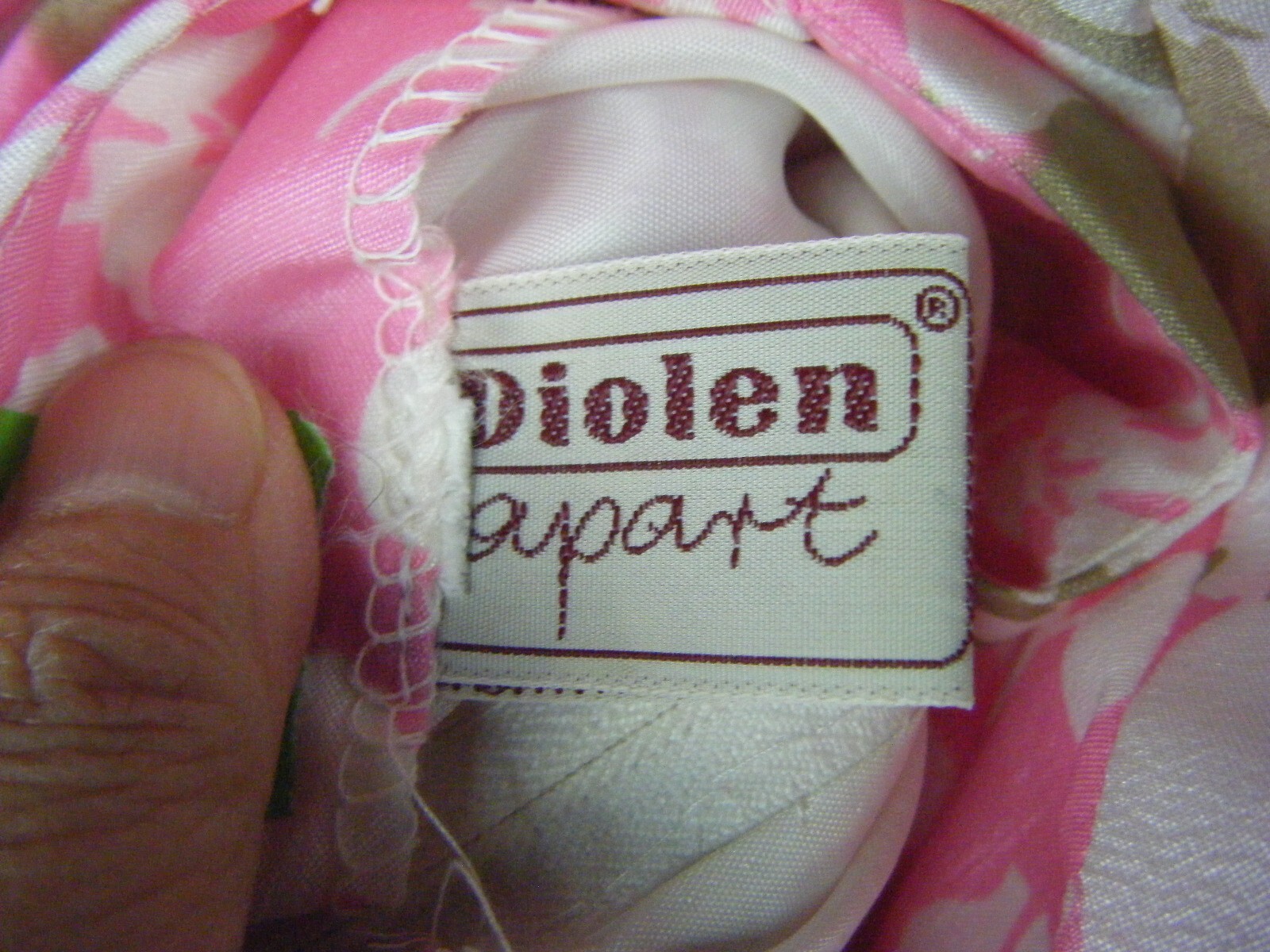 DIOLEN APART Vtg 60-70s Pink Green Floral Printed Sheath Dress-Bust 48/L-XL
