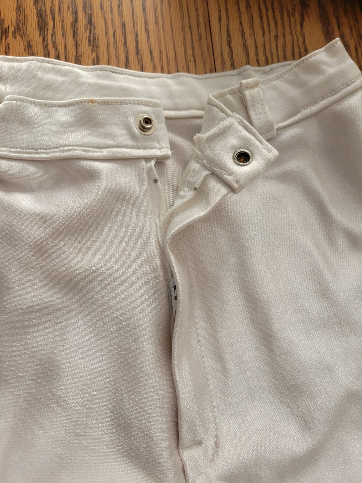 Vintage 1980s Glam Rock Shiny WHITE SPANDEX PANTS Unisex M Hair Metal Disco Punk