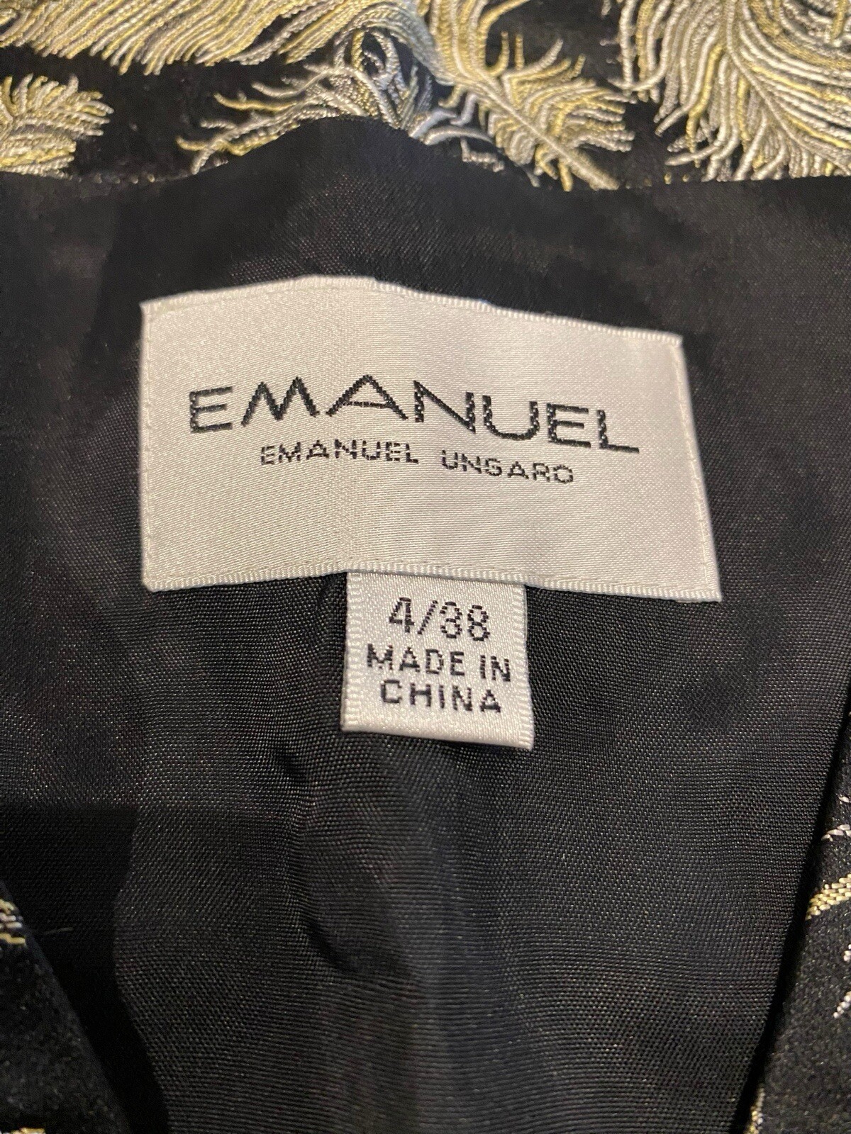 Vintage 90’s EMANUEL Emanuel Ungaro Feather Pattern Silk Rayon Blend Vest 4/38