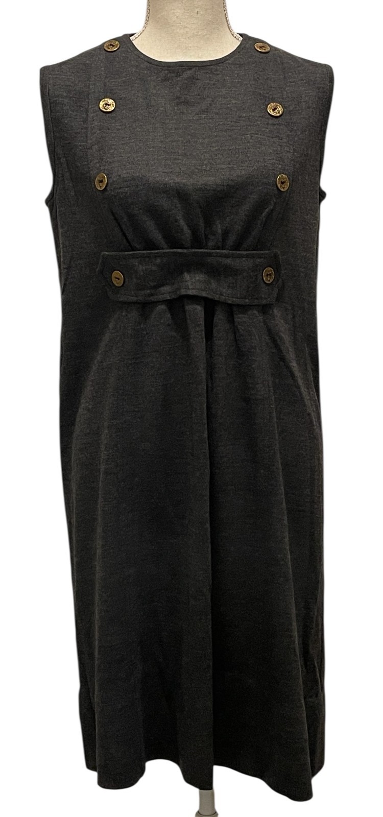 Vtg 1960s Johnstons California Wool Knit Gray Shift Dress-Women’s 10/Modern 4-6