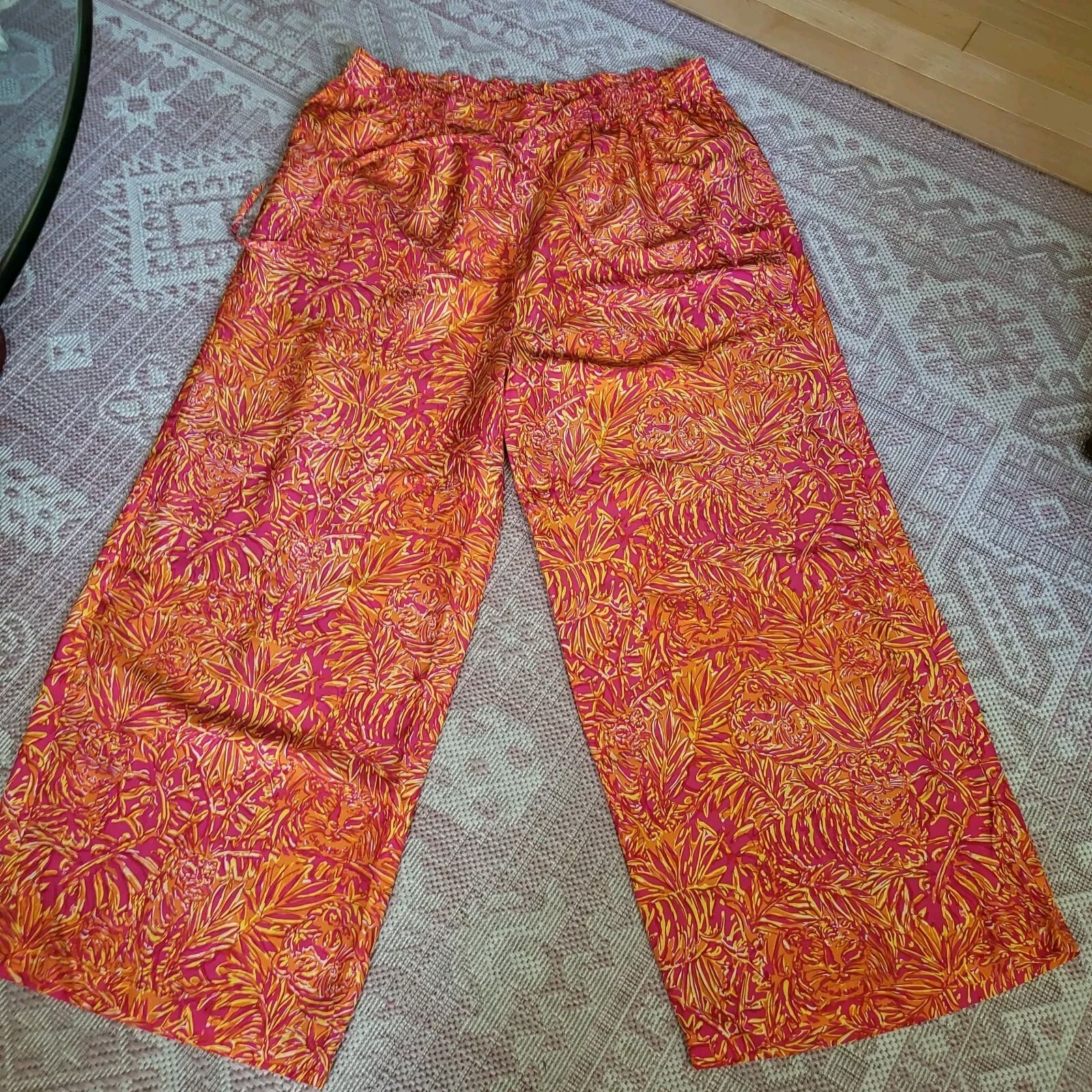 Vintage Lilly Pulitzer Silk 2 Peice Blouse and Pants Set White Label Size M/L