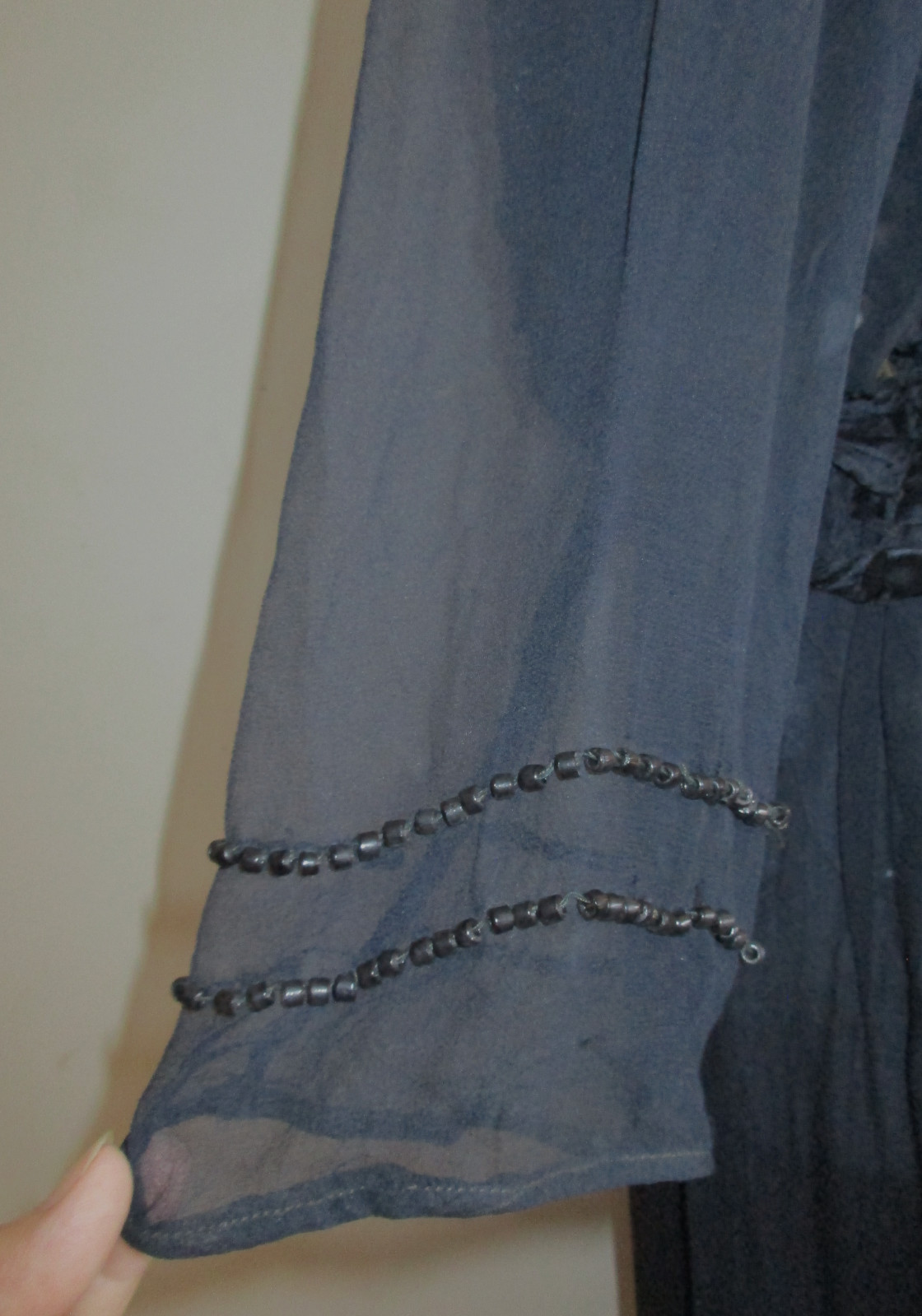 Vintage/Antique 1920’s Art Deco Black Silk Chiffon Jet Beaded Flapper Dress