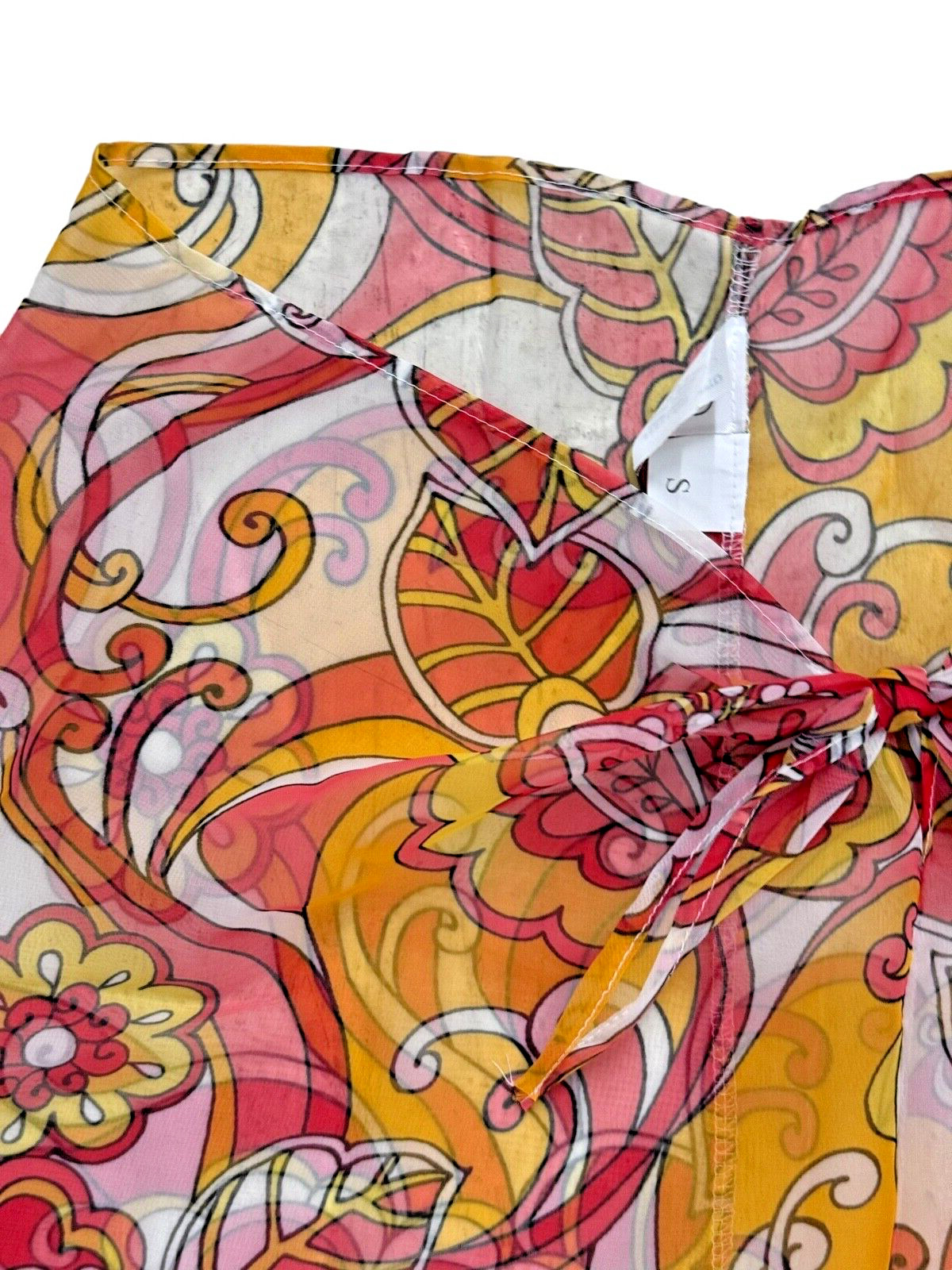 Vintage 1970s Alexis Kingsley Sheer Psychedelic Pattern Trousers Small