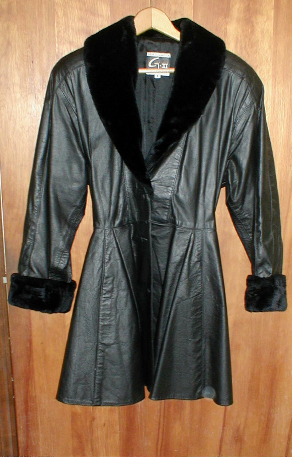 GLOBAL IDENTITY~Women Vintage Black Leather Jacket~Peplum~Couture USA RN#54163~S