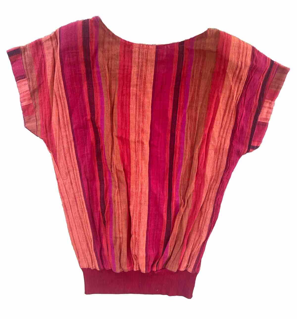Vintage 1970s/1980s Retro Striped Shirt Funky Groovy Shirt Size XS/S
