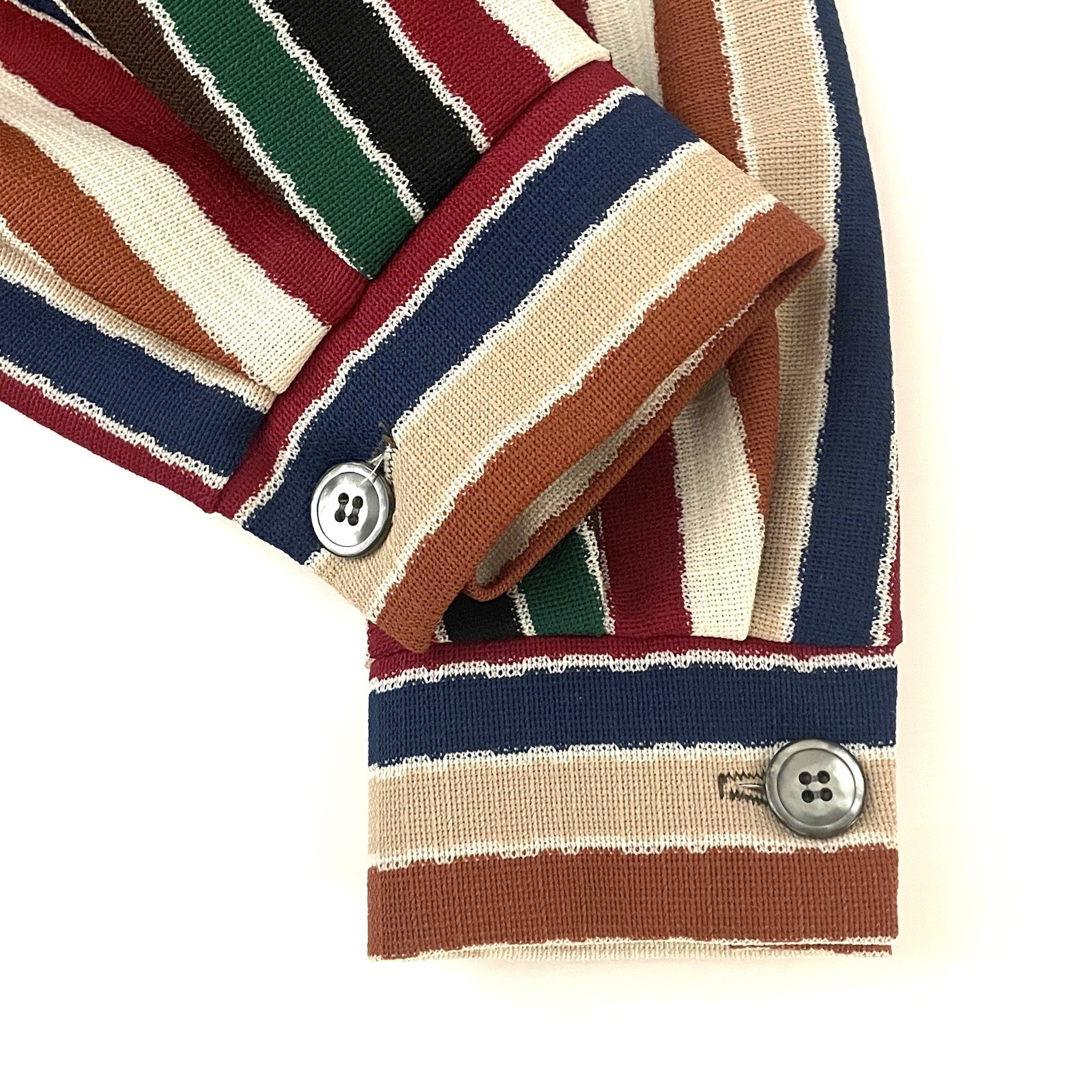 Retro Mod 70s Barclay Square Bold Textured Shirt Jacket, Rainbow Stripe, L/XL