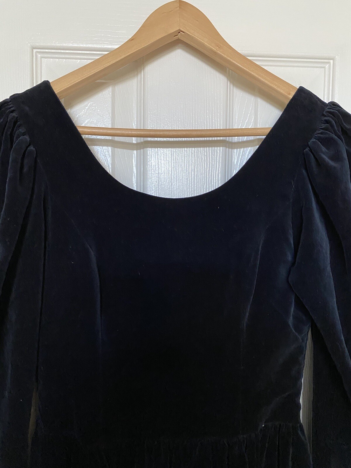 Vintage Laura Ashley Black Velvet Dress Size USA 8 / UK 10 / EUR 36